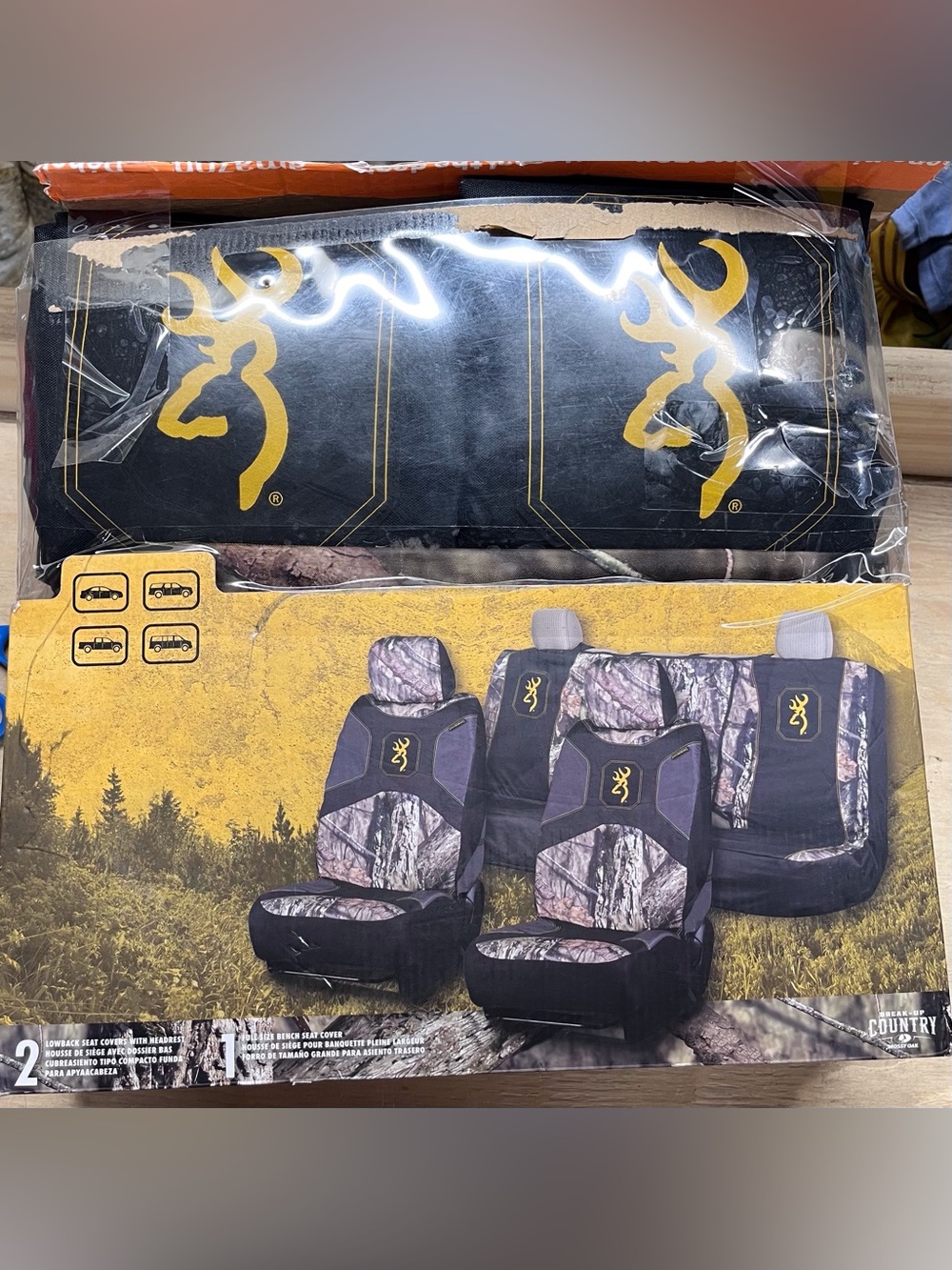 Browning Buckmark Mossy Oak Camo Rear Bench Seat Covers 3pc NWT
